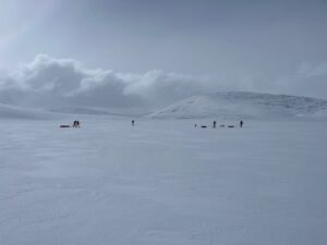 Zimní krajina na Polární výpravě Kungsleden